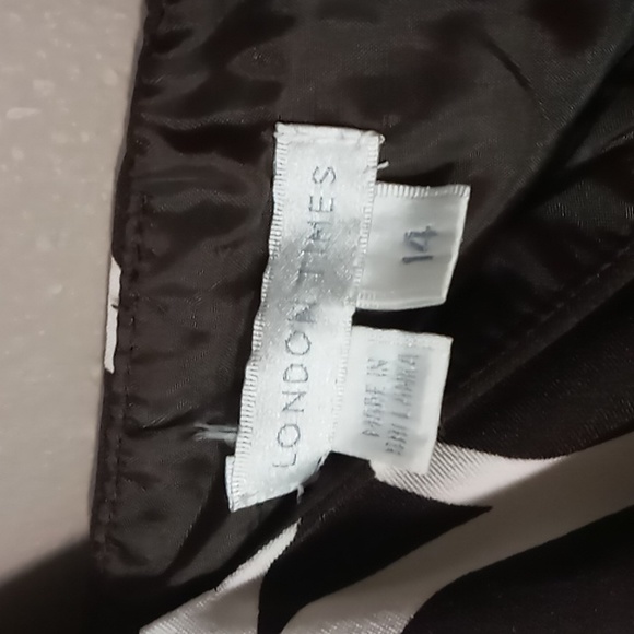 London Times Dark Brown and White Circle Dress Size 14 - Picture 7 of 7